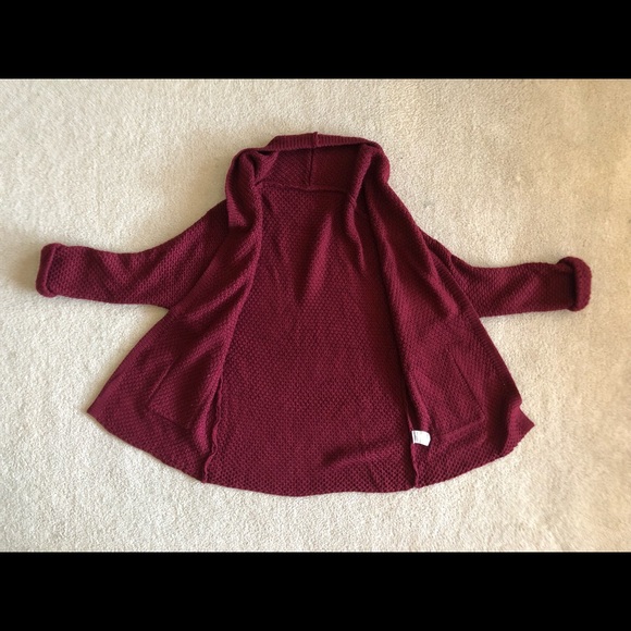 ZAFUL open front cardigan in wine red. ONE SIZE. - Picture 3 of 5